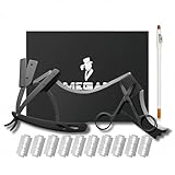 (Upgrade to add blades)Megan Beard shaping tool kit for Men include shaping comb & Professional Straight Edge Razor & 10 Count of double edge blade & Stainless steel beard scissors,Gift box packaging.