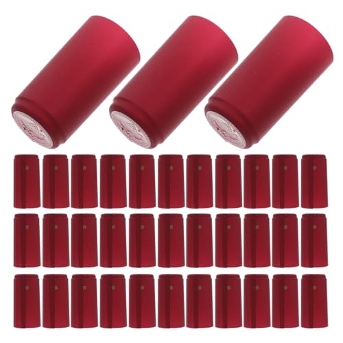ABOOFAN Capsules ThermoréTractables pour Bouteilles De Vin 100 Pcs Film De Scellement PVC Couleur Rouge Protection Longue DuréE Usage Domestique Et DéCoration