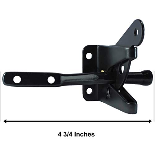 Single Sided Wood Fence Gate Latch - Black - Marine Grade Powder Coated For Long Lasting Looks And Rust Resistance #TOP1