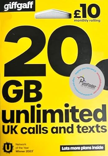 Tarjeta SIM Giff Gaff - Pathfinder GTM Paquete al por menor