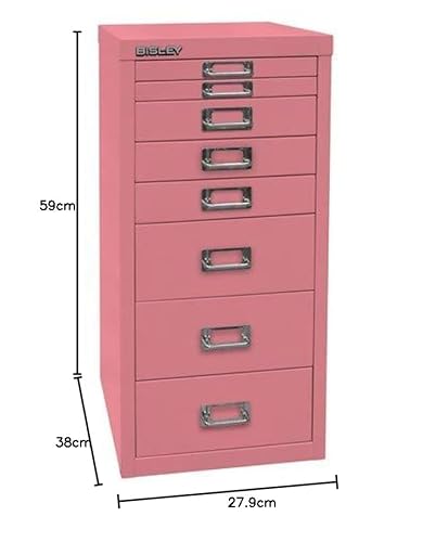 BISLEY MultiDrawer, 29er Serie, DIN A4, 8 Schubladen, Metall, 604 Grün, 38 x 27.9 x 59 cm