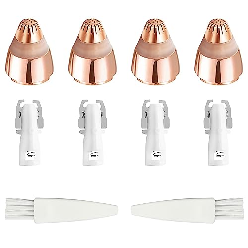 Flawless Replacement Heads for Flawless Hair Remover, 4 Pieces Replacement Blades for Finishing Touch Flawless Facial Hair Remover with 2 Cleaning Brushes