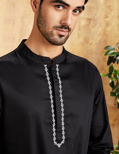 Image of Amazon Brand - Symbol Men Festive Embellished Long Kurta (Regular Fit)