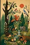 The Scandinavian Forest: A Minimalist Lined Hardcover Journal Inspired by Scandinavian Design, Woodland Wildlife, Birds, Folk Art, and Nature