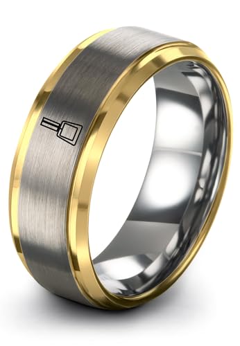 Zealot Jewelry Gift for Beauty Guru Nail Polish Bottle Ring Silver Gold Tungsten Engagement Wine...