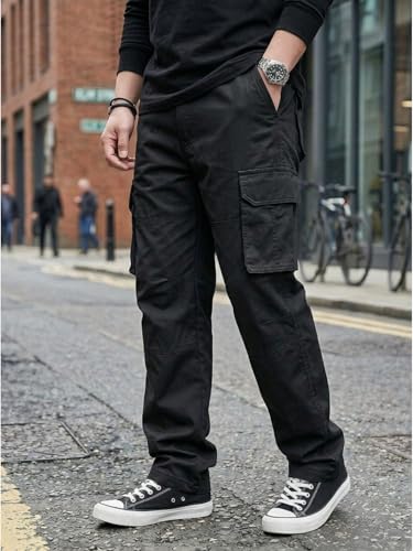 Image of DEELMO Men's Stylish Multi-Pocket Cargo Pants || Casual Fit Pants Trousers || Stylish Trousers for Men || Men's Cargo (MD501 01 08)