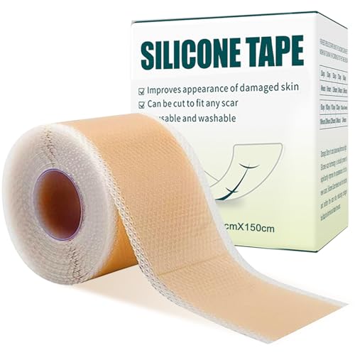 Parches de Silicona para Cicatrices, Silicone Scar Sheets,para Cubrir Cicatrizantes, Reducir Cicatrices y que se Desvanecen,Premium Silicone Scar Sheets,Banda Reutilizable e Invisible (4cmx150cm)