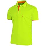 [ビシルポール] メンズスポーツウェアポロシャツ機能性カジュアルシャツ-S-green XL
