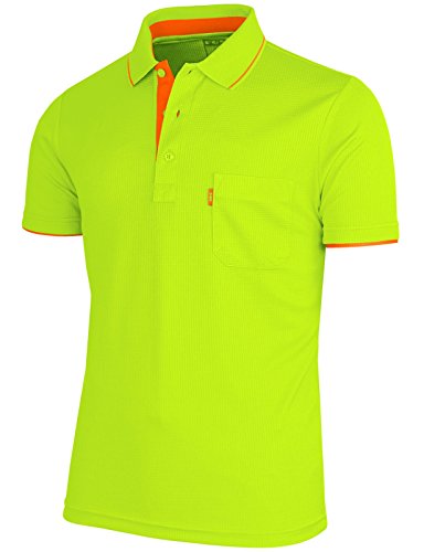 BCPOLO Men's Polo Shirt Short Sleeve Solid Polo Shirt Dri Fit Polo Shirt Green-XL (Asia-XXXL)