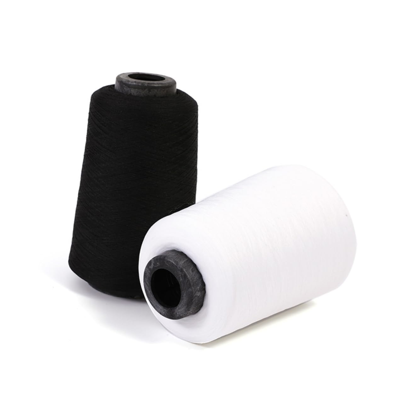 Filo da Cucire 150d 10000 Yards 2 Pezzi per Vestiti e Pantaloni | Poliestere, Colori Bianco e Nero, Basso Pelucchio, per Confezione e Cucitura