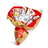 Onza Ramo de San Valentín con Chocolates originales para regalar - Regalo San Valentín para Mujer y Hombre - Kinder Bueno pack: Chocobons, Chocolatinas, Cards, Happy Hippo - Listo para regalar