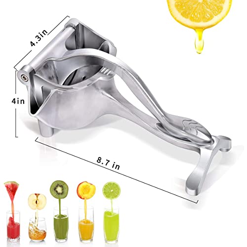 Aleehai Lemon Squeezer Citrus Juicer Hand Press Heavy Duty Manual Squeeze, Aluminium Alloy Manual Fruit Juicer Extractor Tool For Pressing Lemons, Oranges, Pomegranates And Limes - Silver #TOP1