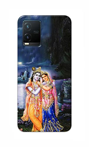Image of Printed Hard Back Cover Case for Vivo T1x Back Cover (Radha Krishna) -1803