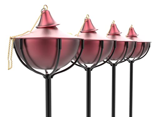 Amazon Crazy 🔥 Deals Legends Maui Outdoor Garden Torches with Poles, Set-of-4, (Cranberry)