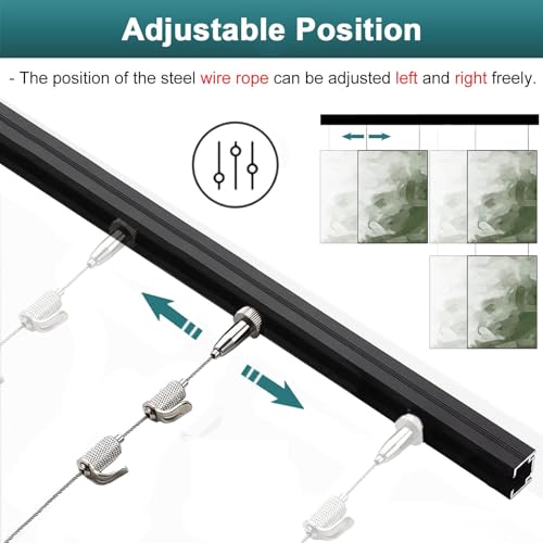 Kit de cable de suspensión ajustable para colgar cuadros sin dañar paredes 4