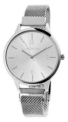Preisvergleich Produktbild Adrina Damen-Uhr Meshband Edelstahl Magnetverschluß Quarz Analog 1300023