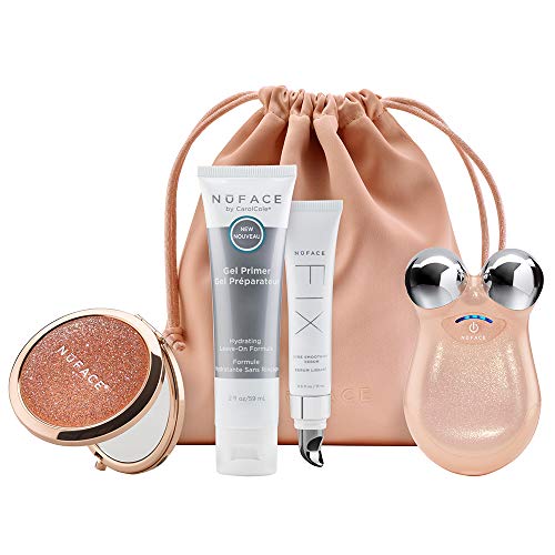NuFACE Mini Petite Facial Toning Device, Shimmer All Night Collection, Mini Device & Microcurrent Skincare™ Regimen, Handheld Skin Care Device to Lift Contour Tone Skin & Reduce Look of Wrinkles