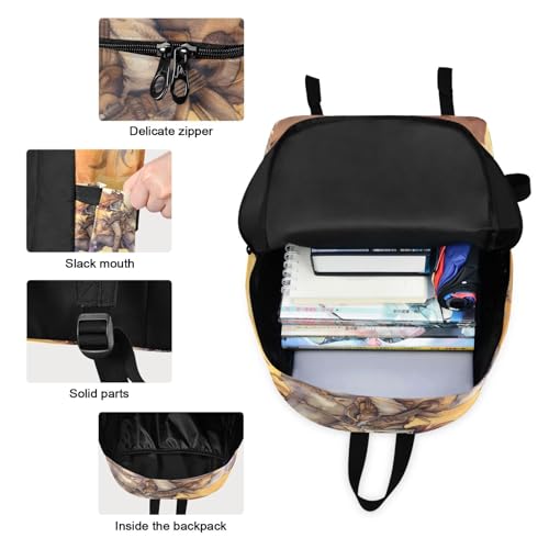 Backpack Lunch Box Set Large Capacity Travel Backpacks and Insulated Lunch Bag for Commute Hiking Picnic Watercolor Skeleton Cowboy Print3