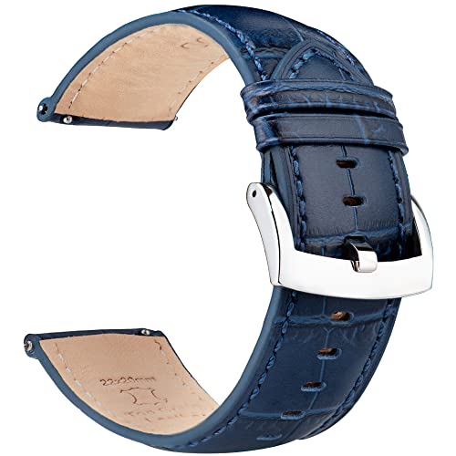 【PELLE DI VITELLO A GRANO DI ALLIGATORE】 OTTOODY La pelle di vitello a grana superiore selezionata a mano viene utilizzata per lo strato superiore del cinturino dell'orologio in pelle con alligatore goffrato o coccodrillo, presentando un look di lusso con pelle morbida. La parte inferiore è in morbida pelle nabuk beige, che è la fodera ideale del cinturino dell'orologio che è a contatto con la pelle e riduce al minimo lo scivolamento fornendo al contempo un comfort ideale.