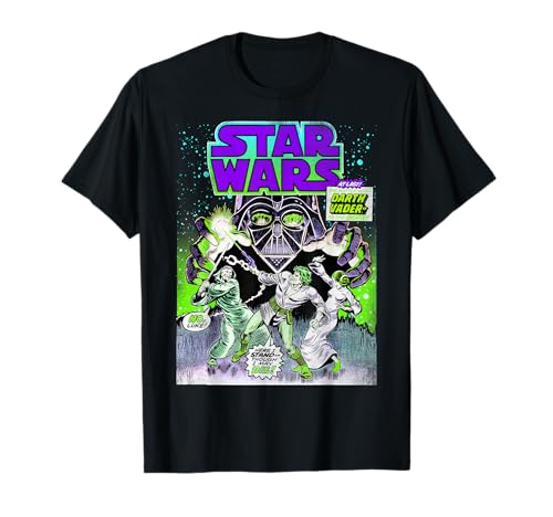 T-shirt Star Wars Vader Battle en coton noir col rond vêtement homme et ado
