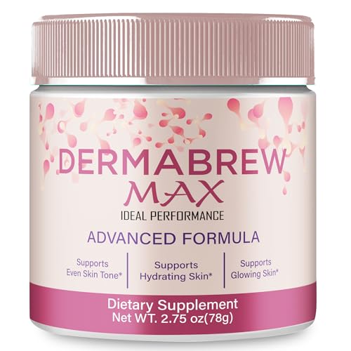 DermaBrew Max Powder Derma Brew Korean-Inspired Blend for Natural Healthy Glowing Skin Supports Hydration Radiance Smooth Texture Skin Advanced Formula DermaBrew Max Powder Reviews (1 Pack)