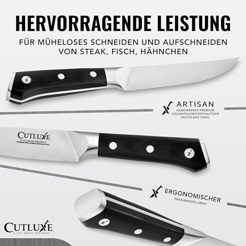 Foto von Cutluxe Steakmesser 4er-Set 13cm – gerade Kante, deutscher Stahl