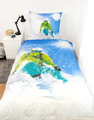 Funda nórdica azul Herding de algodón con almohada para cama de 135x200 4