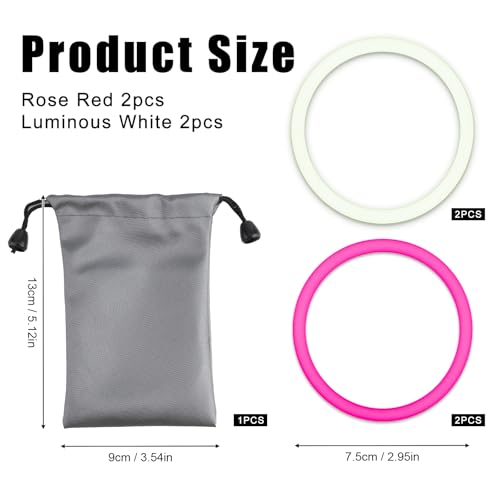 Image of 4pcs Knee Patellar Tendon Support Straps (Rose Red and Fluorescent White) | Silicone Patella Straps for Running Hiking Basketball Youth Men Women Fixed Knee Stabilization Bands Gear Accessories