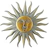 Deco 79 metal sun home wall decor indoor outdoor distressed wall sculpture with copper like accents and grooves wall art 35 x 1 x 35 gold  urban country home decor