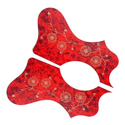 Leipupa 4 Pairs Left Right Hand Guitar Pickguards, Pvc Flower Printing Colorful Guitar Pick Guard Scratch Plate Acoustic Folk Guitars #TOP6