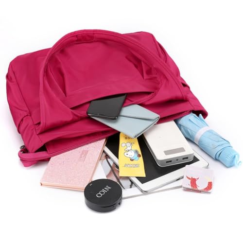 Bolso tote para mujer de nailon ligero, bolso grande con múltiples bolsillos, bolso de hombro para trabajo y viaje miniatura 5
