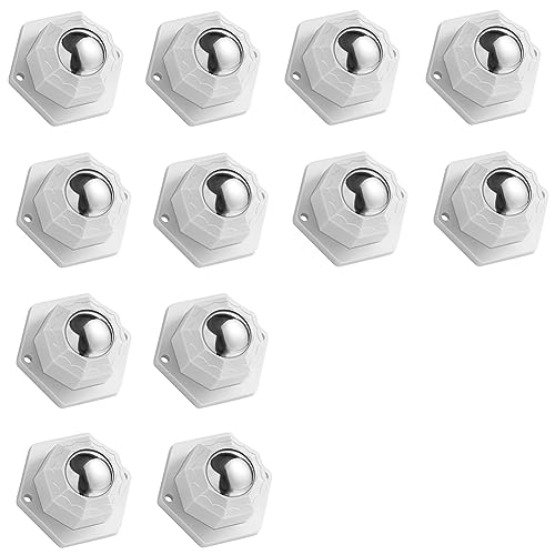 Mini ruedas giratorias para pequeños electrodomésticos, ruedas autoadhesivas, rodillos de acero inoxidable (12 unidades), duraderos y fáciles de usar