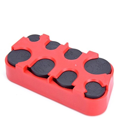 Caja para monedas euro y dólares color rojo