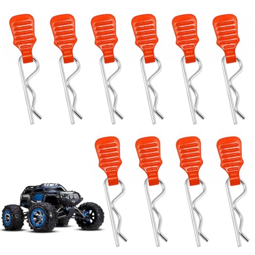 10 Stück RC Karosserie Clips, R Typ Splint Silber Splinte Körper Shell Pin RC Karosserieklammern RC Zubehör für 1/8 1/10 Fernbedienung Auto Shell Modell Ersatzteil
