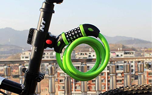 willceal Bike Lock Bicycle Chain Lock,with 5-Digit Resettable Number and Mounting Bracket,Combination Coiling Cable Lock Best for Bicycle Outdoors - 4 Feet x 1/2 Inch (Green) - Thumbnail 4