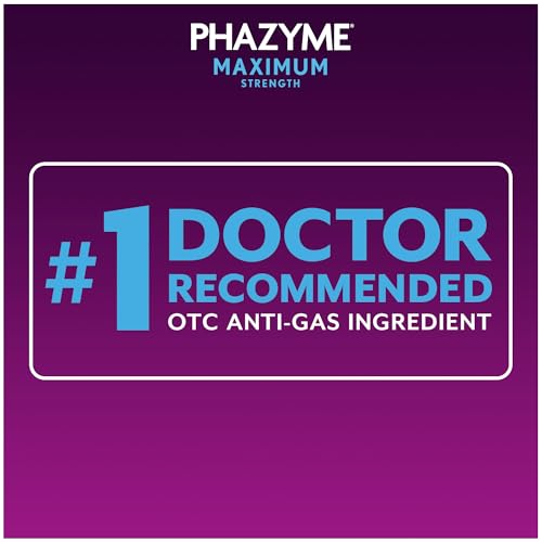 Image of Phazyme Maximum* Strength Anti-Gas 250 mg Simethicone Gas Relief for Adults, Fast Gels Quickly Ease Bloating, Pressure & Discomfort, 24 Count