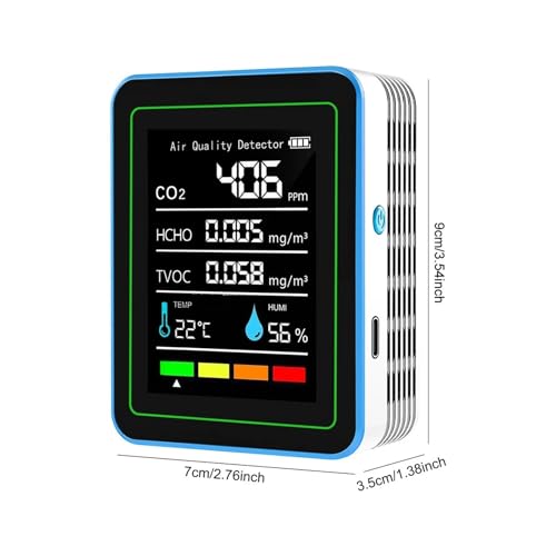 Detector de formaldehído y CO2 con pantalla digital cinco mediciones en uno 4