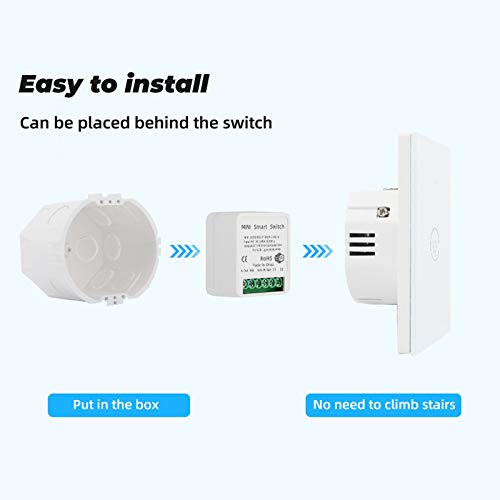 Tomshin Mini 10A 16A Dispositivo inteligente de fidelidade sem fio liga/desliga Tuya Switch Interrup