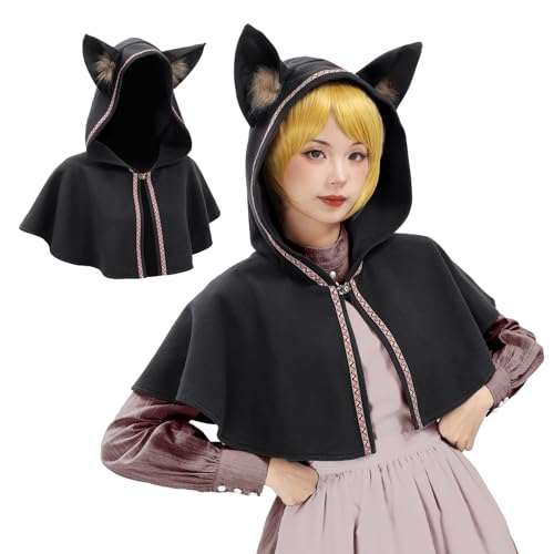 Capuche médiévale avec oreilles de chat PROCOS pour cosplay rétro femme