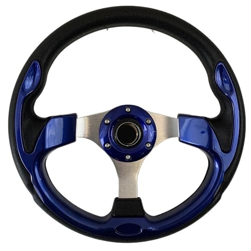 Volante Desplazado,Volante Deportivo,Volante Coche Volante Deportivo Universal de PU de 13 Pulgadas y 320 mm for Coche de Carreras.(F)