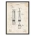 Nacnic Poster con patente de Jeringuilla. Lámina con diseño de patente antigua en tamaño A3 y con fondo vintage