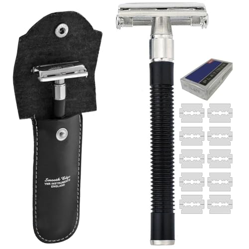 Butterfly Double Edge Shaving Safety Open Tooth Shaving Safety In Black YNR