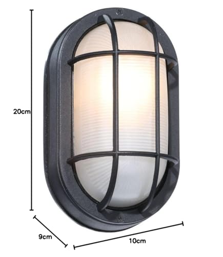 Image of Light House PVC Waterproof Exterior /Outdoor Bulkhead Wall Light for Offices /Home (Black, 20x10x9cm)