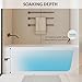 Alcove Soaking Bathtub with Apron Front & Built-In Ledge, Rectangular Deep Tub for Bathroom Remodel, Right Drain & Overflow, Chrome Hardware, Easy Alcove Installation