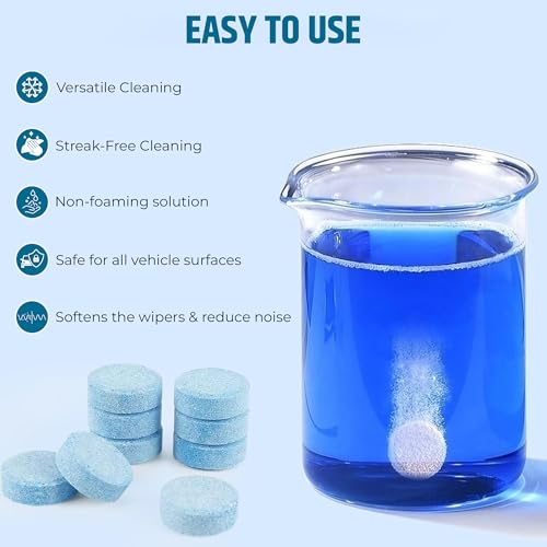 Image of Robustt Concentrated Automotive Glass Wiper Cleaning Tablets, Car Windshield Washer Solid Tablets, Glass Cleaner Tablets (Pack of 50)