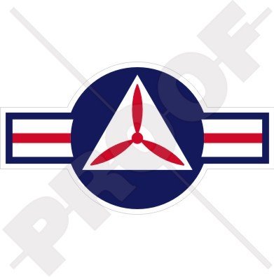 CIVIL AIR PATROL Aircraft Roundel CAP US Air Force Auxiliary USAF USA United States of America. American 4.7" (120mm) Vinyl Sticker, Decal