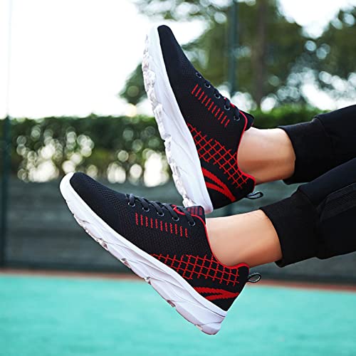 Yanzhenglip Women's Tennis Walking Shoes Sneakers Breathable Lightweight Casual Comfort Fashion Sneaker Size 6.511.5, Womens Shoes Sneakers Wide Lace Up Trendy White Sneakers for Women 2023 (Red, 9)3