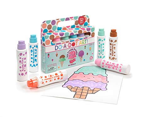Ice Cream Scented Washable Dot Markers for Kids and Toddlers Set of 6 Pack by Do A Dot Art, The Original Dot Marker