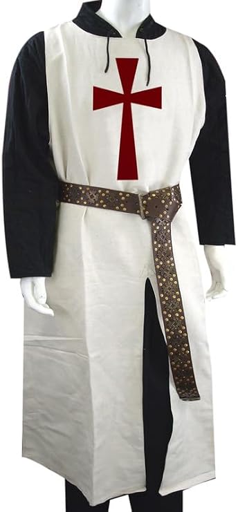 SUNLEXA Templar Knight Cloak Halloween Costumes Monk Renaissance Medieval Wizard Knight Templar Tunic Tabard Surcoat LARP