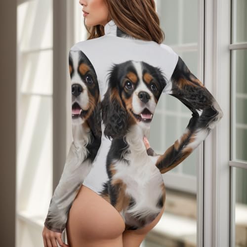 Body de manga larga suave con cuello alto falso GuoChe y broches planos 7